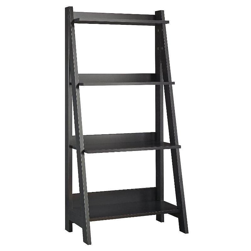 Black 4 Shelf Ladder Bookcase Alamosa Rc Willey Furniture Store