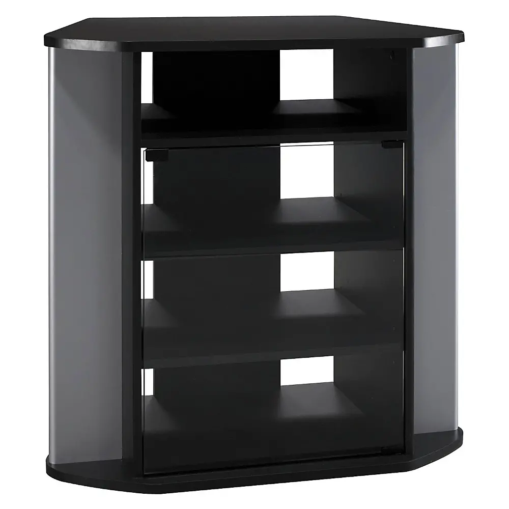 VS97227A-03 Black Tall Corner TV Stand (31 Inch) - Visions-1