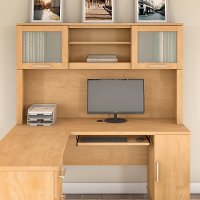 Maple Cross L Shaped Desk Hutch (60 Inch) - Somerset