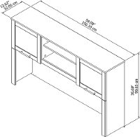 Maple Cross L Shaped Desk Hutch (60 Inch) - Somerset-7