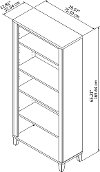 Maple Cross 5-Shelf Bookcase - Somerset