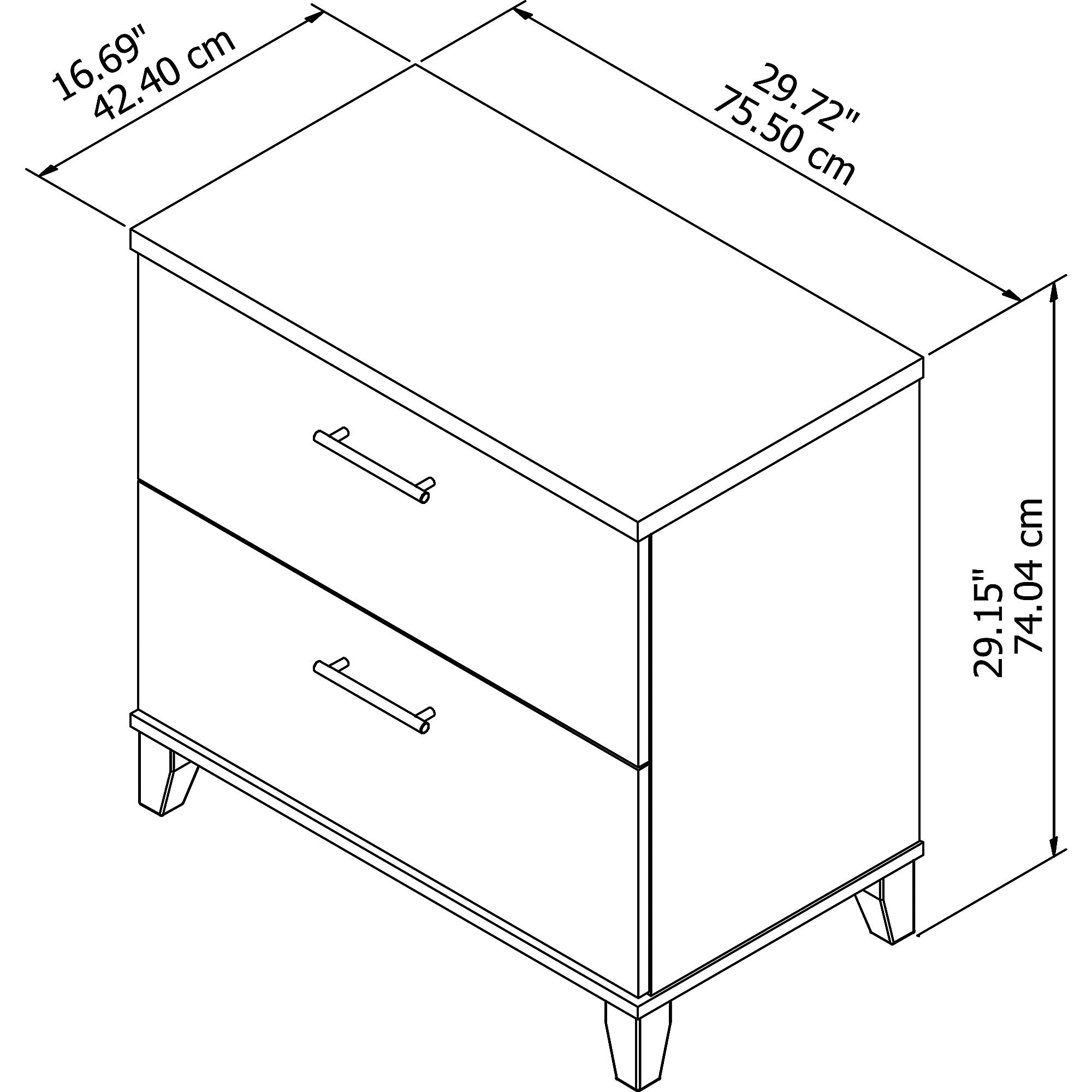 Maple Cross 2 Drawer Lateral File Cabinet - Somerset-7
