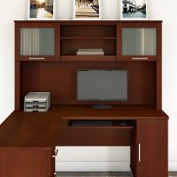 Hansen Cherry L Shaped Desk Hutch (60 Inch) - Somerset