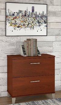 Cherry 2 Drawer Lateral File Cabinet - Somerset-2