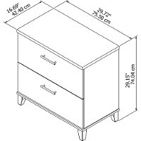 Cherry 2 Drawer Lateral File Cabinet - Somerset-6