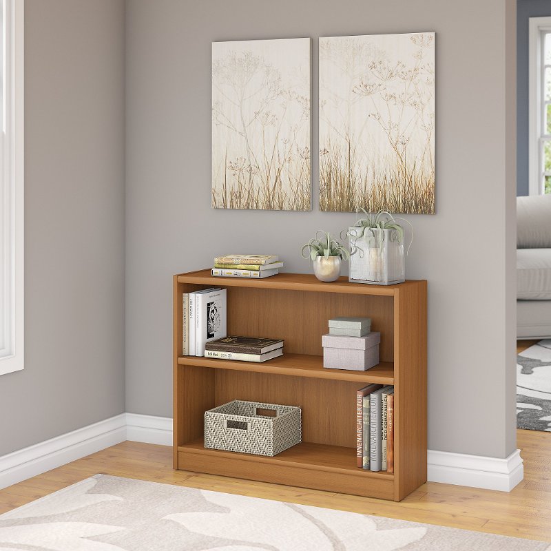 Minimalist 2 Shelf Bookcase with Simple Decor