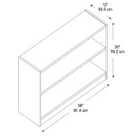 Royal Oak 2-Shelf Wood Bookcase - Universal -6