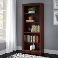 Cherry 5-Shelf Wood Bookcase - Birmingham