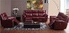 Red Leather-Match Dual Manual Reclining Sofa - K-Motion-2