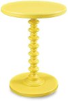 Clearance Yellow Pedestal Spindle Accent Table - Harper
