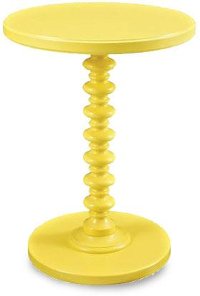 Yellow Pedestal Spindle Accent Table - Harper