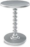 Silver Pedestal Spindle Accent Table