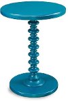 Teal Pedestal Spindle Accent Table