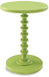 Clearance Green Pedestal Spindle Accent Table