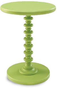 Green Pedestal Spindle Accent Table