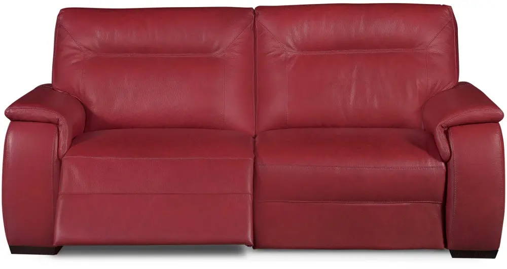 Palmer 83 Inch Red Leather Dual Reclining Powered Sofa			-1