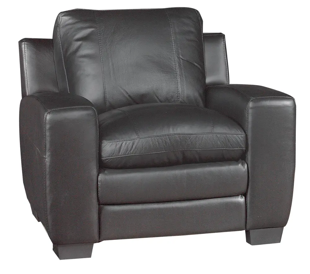 39 Inch Black Leather Chair-1