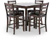 Tahoe Dark Brown 5 Piece Counter Height Dining Set
