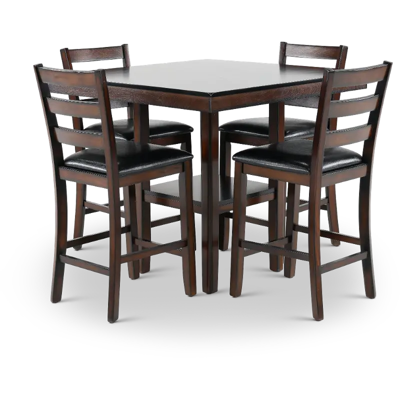 Tahoe Dark Brown 5 Piece Counter Height Dining Set