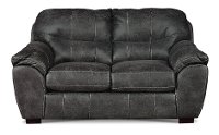 Casual Contemporary Steel Gray Loveseat - Grant