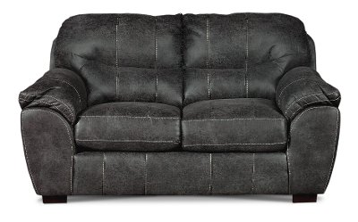 Casual Contemporary Steel Gray Loveseat - Grant