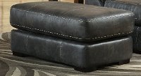 Casual Contemporary Steel Gray Ottoman - Grant