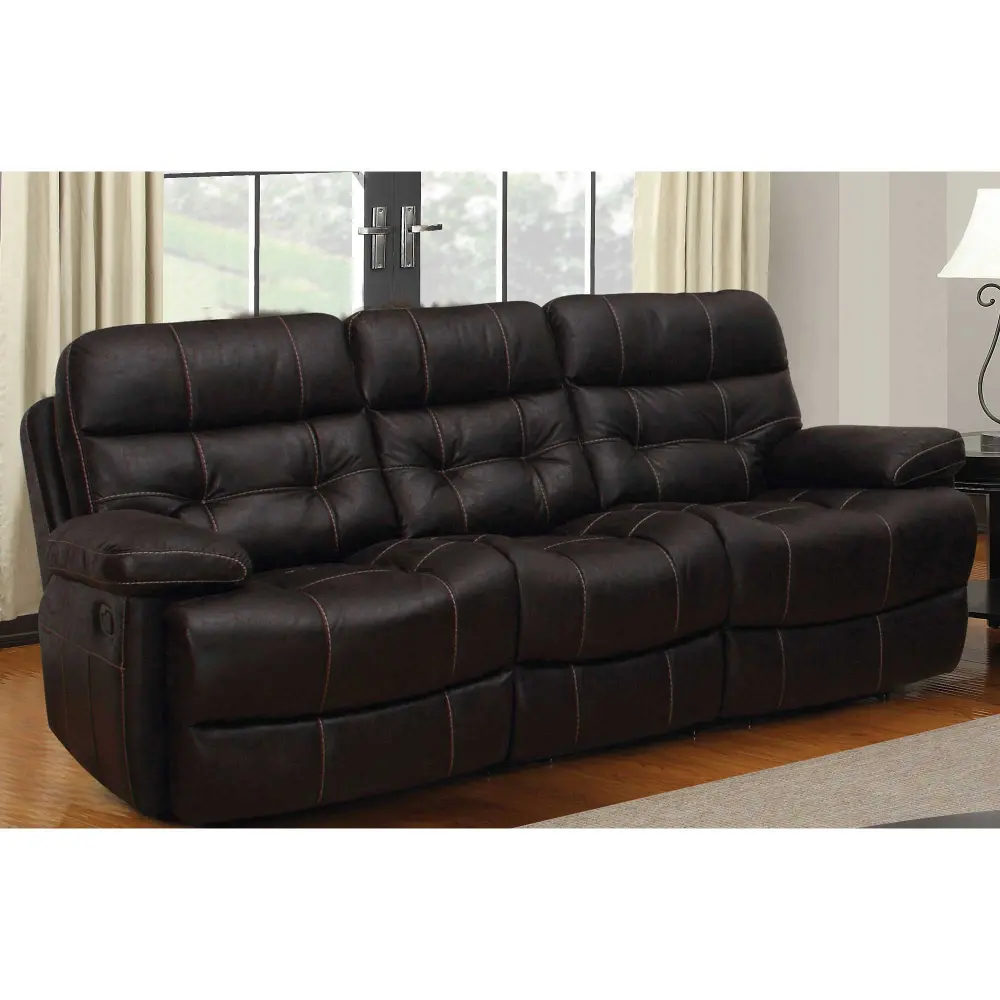 Brown Reclining Sofa - James Collection-1