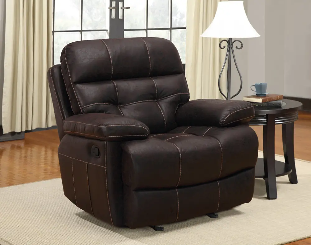 Brown Upholstered Glider Recliner - James Collection-1