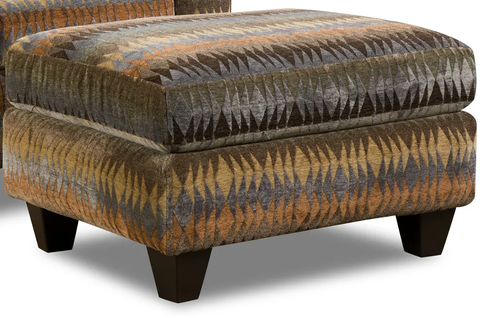 Pattern Upholstered Accent Ottoman-1