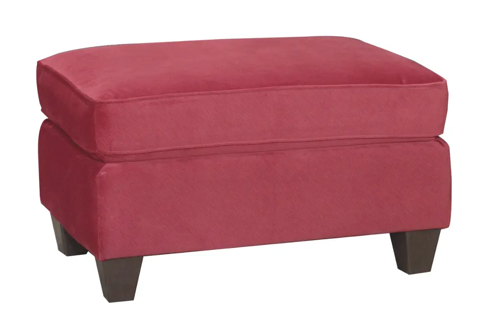 Red Upholstered Ottoman-1