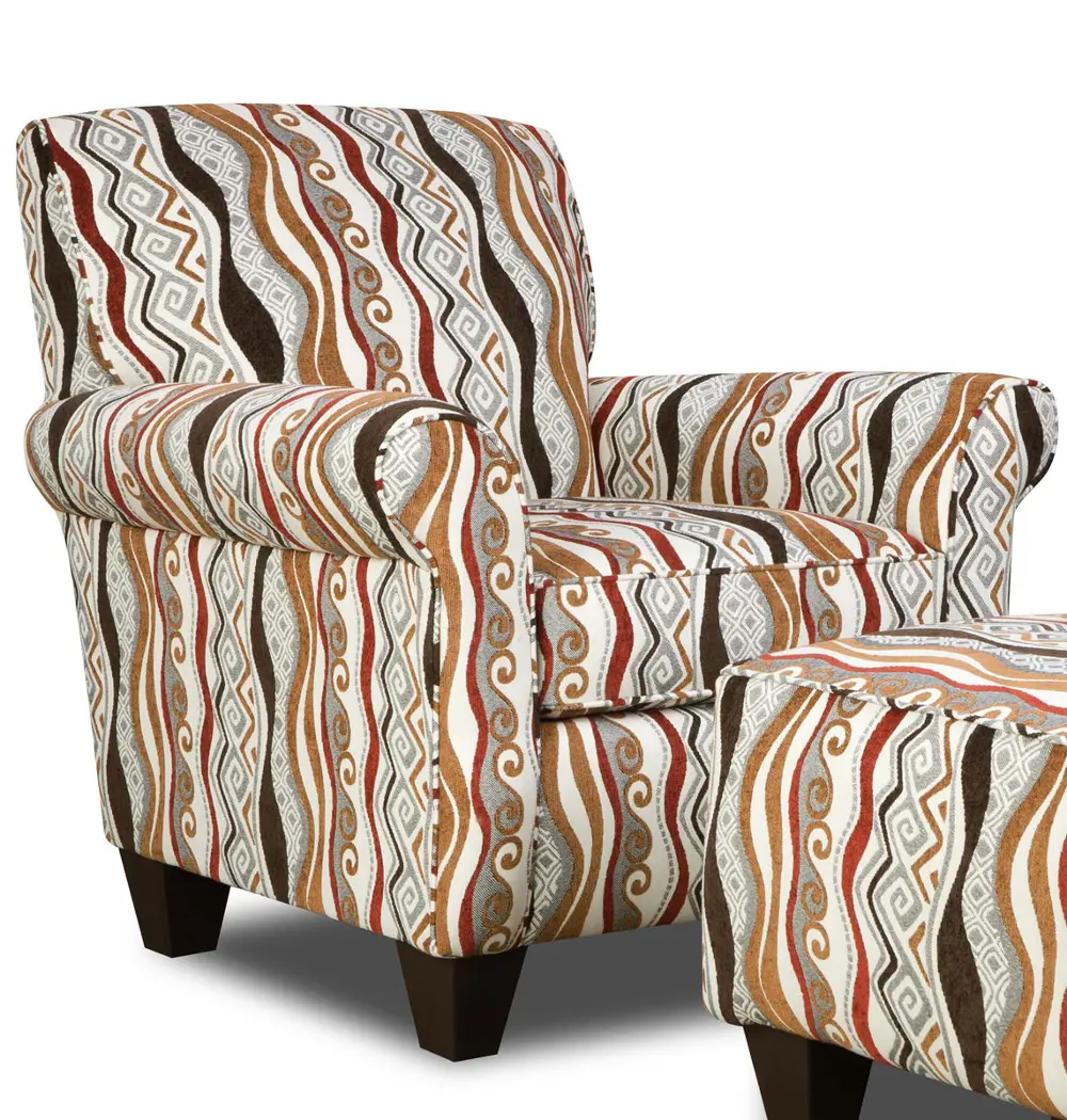 Pattern Upholstered Accent Chair-1