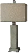 Clearance Concrete Base Table Lamp with Brushed Antique Accents