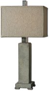 Concrete Base Table Lamp with Brushed Antique Accents