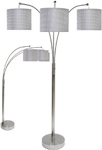 Silver 3-Light Arc Floor Lamp