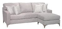 Contemporary Gray Sofa-Chaise - Tessa