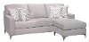 Gray EchoSuede Contemporary Sofa-Chaise - Tessa