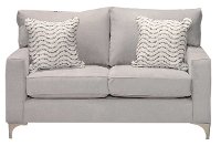 Contemporary Charcoal Gray Loveseat - Tessa