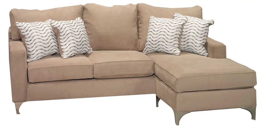 Tessa 90 Inch Cappuccino Brown Upholstered Sofa-Chaise-1