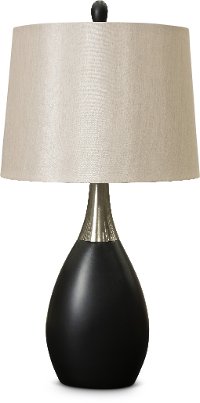 30 Inch Black Resin and Silver Table Lamp