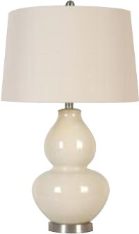 Glossy Beige Table Lamp