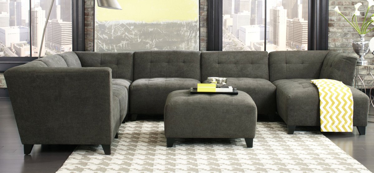 6PC/125/GRANITE/OPT1 Blaire 6-Piece U-Shaped Sectional-1