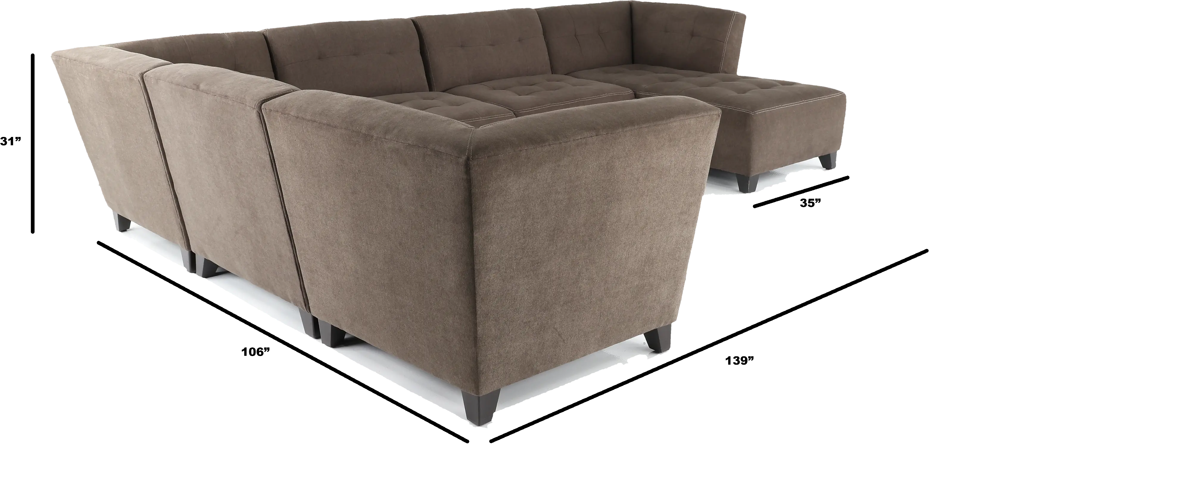 6PC/125/GRANITE/OPT1 Blaire 6-Piece U-Shaped Sectional-2