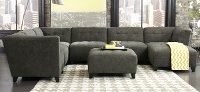 Granite Gray Classic Modern 6 Piece Sectional Sofa - Blaire