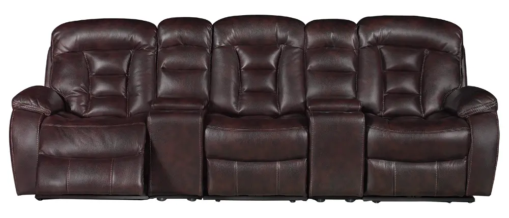 Brown 5 Piece Power Reclining Home Theater Seating - Daniel Collection-1