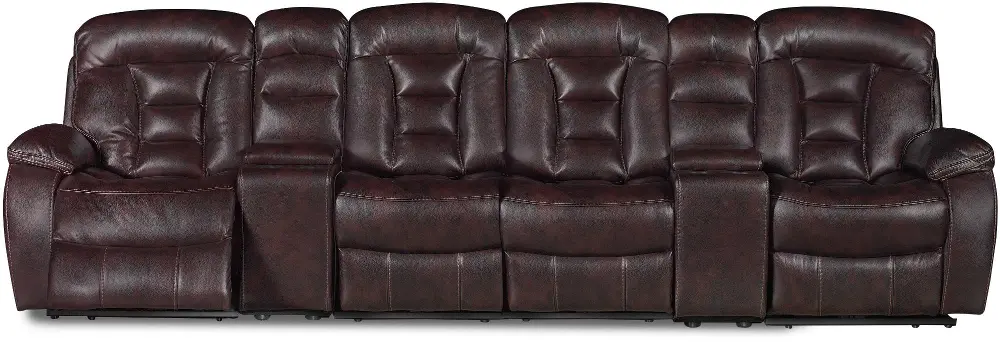 Dark Brown 6 Piece Power Reclining Home Theater Seating - Daniel Collection-1