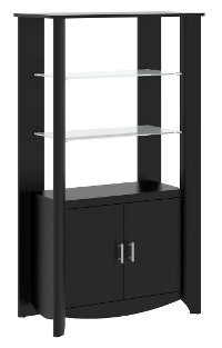 Black 2-Door Tall Library Storage - Aero-3