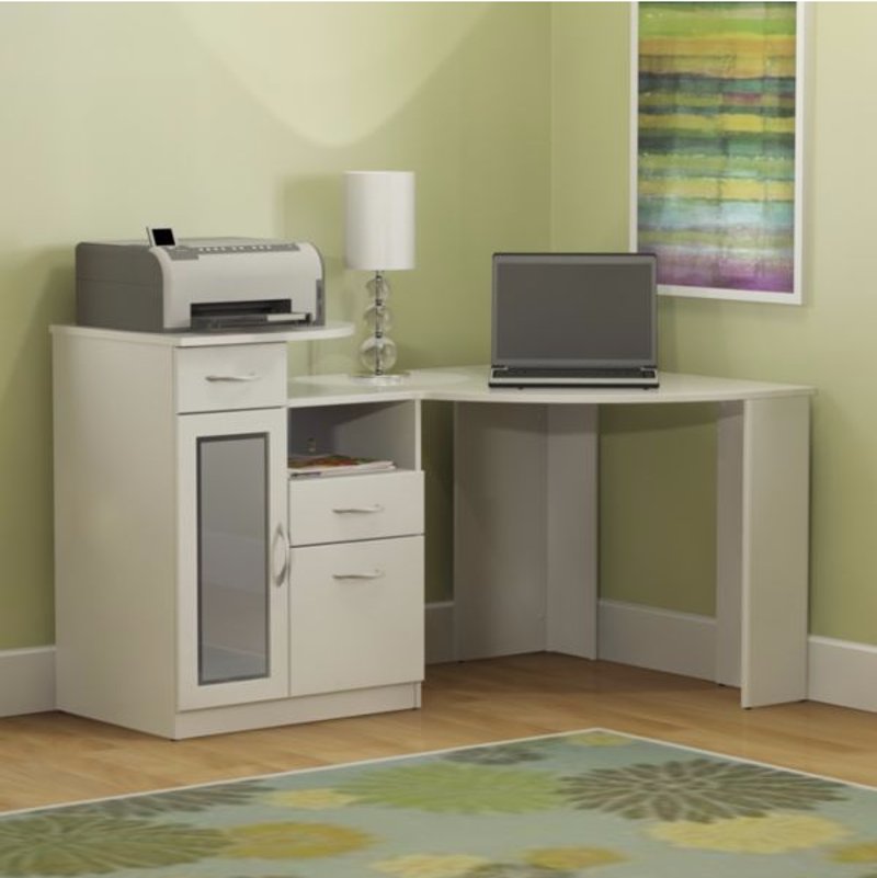 Pure White Corner Home Office Computer Desk Vantage Rc Willey