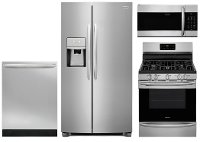 KIT Frigidaire Gallery 4 Piece Kitchen Appliance Package with Gas Range with Convection - Stainless Steel