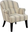 Casual Traditional Linen Striped Accent Chair - Leo