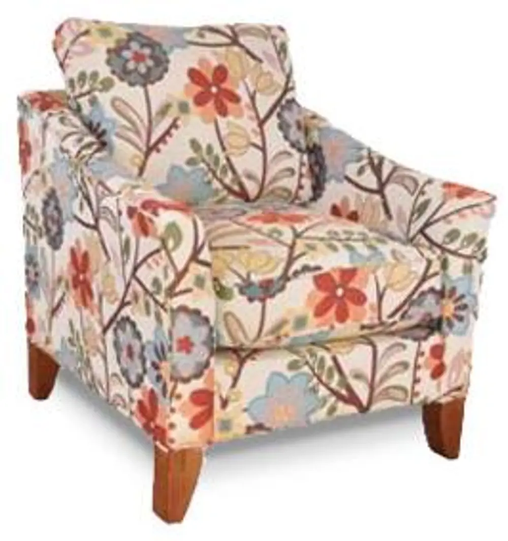 33 Inch Floral Upholstered Accent Chair-1